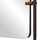 Decorative Wall Mirror | Gold Leaf Accent Tabs | 22x36 Rectangular Frame