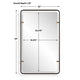 Decorative Wall Mirror | Gold Leaf Accent Tabs | 22x36 Rectangular Frame