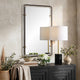 Decorative Wall Mirror | Gold Leaf Accent Tabs | 22x36 Rectangular Frame