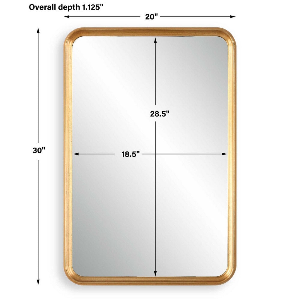 Decorative Wall Mirror | Champagne Gold Leaf | 20x30 Rectangular Frame
