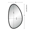 Decorative Wall Mirror | Matte Black Organic Pebble Frame | 21x36