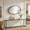 Decorative Wall Mirror | Matte Black Organic Pebble Frame | 21x36