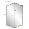 Decorative Wall Mirror | Arch Design | Brushed Gold Arched Frame | 22x34