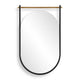 Decorative Oval Wall Mirror | Gold Leaf Rod | 21x34 Satin Black Hanging Frame