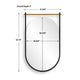 Decorative Oval Wall Mirror | Gold Leaf Rod | 21x34 Satin Black Hanging Frame