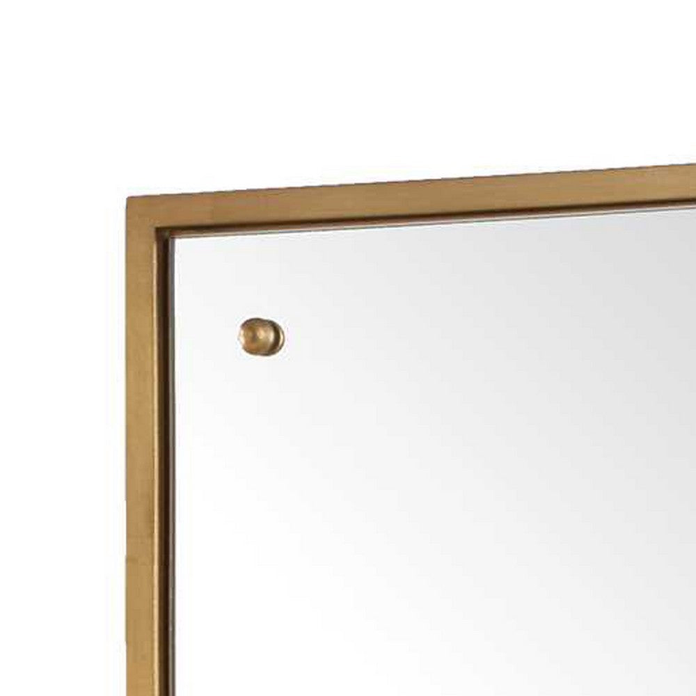 Decorative Wall Mirror | Corner Bolt Detail | Gold Leaf Accent | 21x36