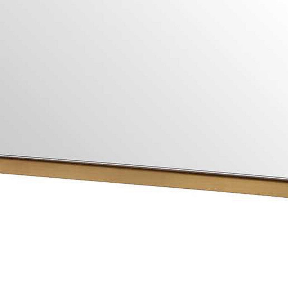Decorative Wall Mirror | Corner Bolt Detail | Gold Leaf Accent | 21x36