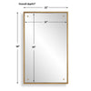 Decorative Wall Mirror | Corner Bolt Detail | Gold Leaf Accent | 21x36