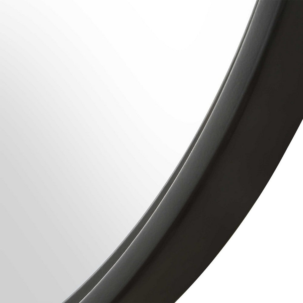 Decorative Wall Mirror | Satin Black Iron | 22x35 Oval Frame