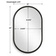 Decorative Wall Mirror | Satin Black Iron | 22x35 Oval Frame