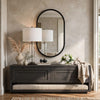 Decorative Wall Mirror | Satin Black Iron | 22x35 Oval Frame