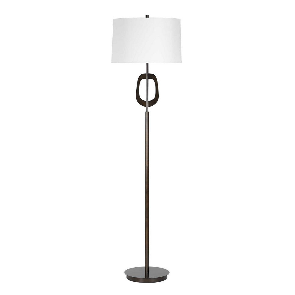 Modern Floor Lamp | Off White Linen Shade | Oil-Rubbed Bronze | 63"