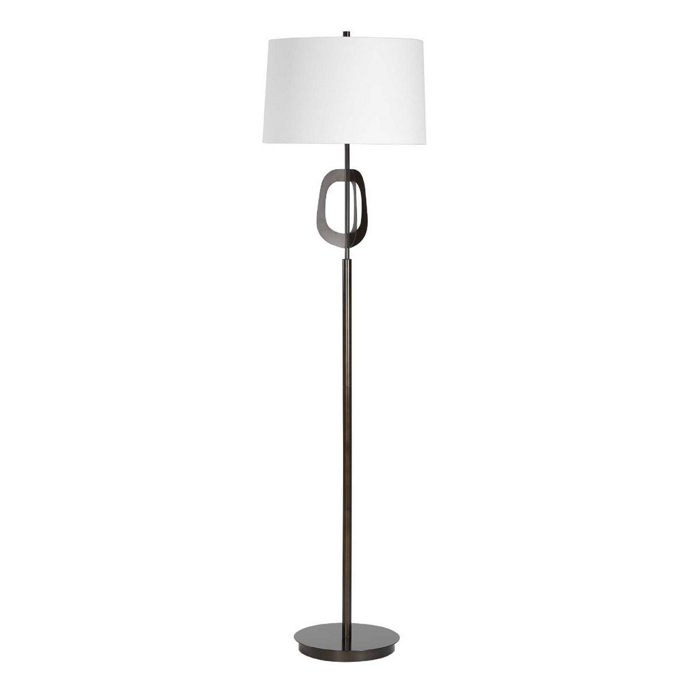 Modern Floor Lamp | Off White Linen Shade | Oil-Rubbed Bronze | 63"