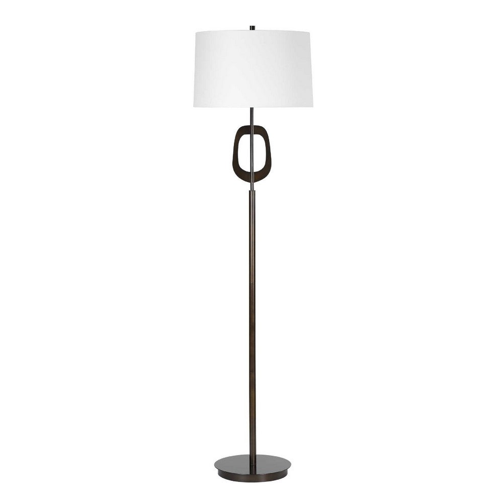 Modern Floor Lamp | Off White Linen Shade | Oil-Rubbed Bronze | 63"
