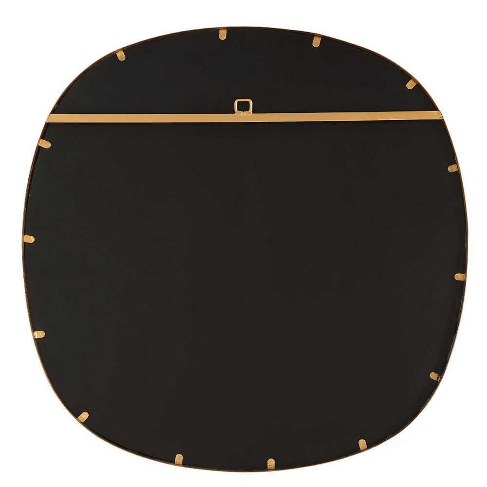 Decorative Wall Mirror | Gold Leaf Irregular Round | Beveled Glass | 30"
