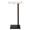 Accent Side End Drink Table | White Marble Top | Bronze Iron | 24"