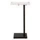 Accent Side End Drink Table | White Marble Top | Bronze Iron | 24"