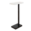 Accent Side End Drink Table | White Marble Top | Bronze Iron | 24"