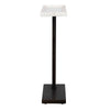 Accent Side End Drink Table | White Marble Top | Bronze Iron | 24"