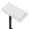 Accent Side End Drink Table | White Marble Top | Bronze Iron | 24"