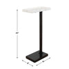 Accent Side End Drink Table | White Marble Top | Bronze Iron | 24"
