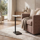Accent Side End Drink Table | White Marble Top | Bronze Iron | 24"