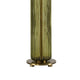 Table Lamp | Off White Linen Shade | Olive Green Ribbed Glass | 26"