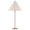 Table Lamp Set of 2 | Plated Antique Brass | Off White Linen Shades