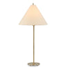 Table Lamp Set of 2 | Plated Antique Brass | Off White Linen Shades