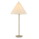 Table Lamp Set of 2 | Plated Antique Brass | Off White Linen Shades