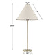 Table Lamp Set of 2 | Plated Antique Brass | Off White Linen Shades
