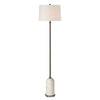 Floor Lamp | Off White Shade | Bronze Stem with Faux Marble Base | 62"