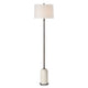 Floor Lamp | Off White Shade | Bronze Stem with Faux Marble Base | 62"