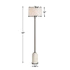 Floor Lamp | Off White Shade | Bronze Stem with Faux Marble Base | 62"