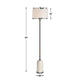 Floor Lamp | Off White Shade | Bronze Stem with Faux Marble Base | 62"