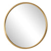 Decorative Wall Mirror | Ribbed Accent Gold Leaf | 34" Round Frame