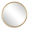Decorative Wall Mirror | Ribbed Accent Gold Leaf | 34" Round Frame