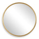 Decorative Wall Mirror | Ribbed Accent Gold Leaf | 34" Round Frame
