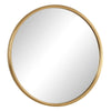 Decorative Wall Mirror | Ribbed Accent Gold Leaf | 34" Round Frame