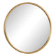 Decorative Wall Mirror | Ribbed Accent Gold Leaf | 34" Round Frame
