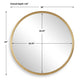 Decorative Wall Mirror | Ribbed Accent Gold Leaf | 34" Round Frame
