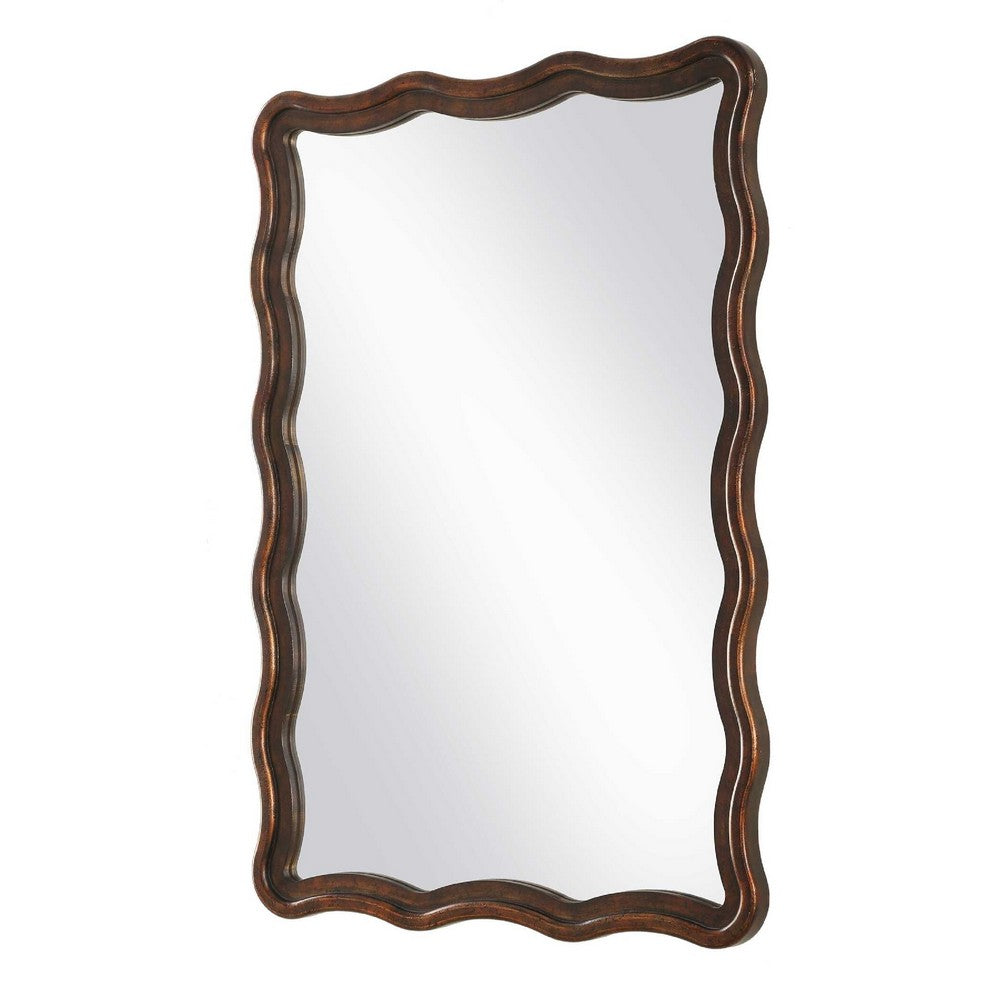 Decorative Wall Mirror | Organic Scalloped Edges | Antique Bronze | Gold | 23x33