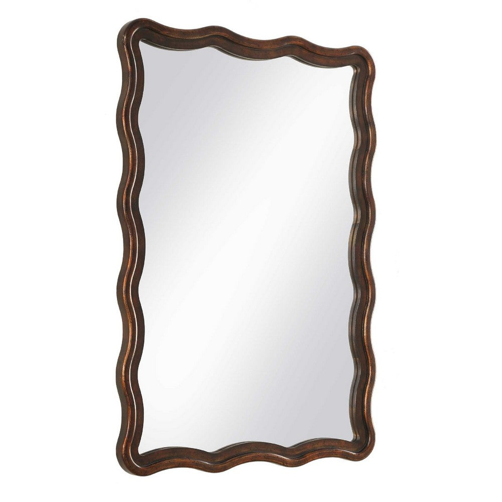 Decorative Wall Mirror | Organic Scalloped Edges | Antique Bronze | Gold | 23x33