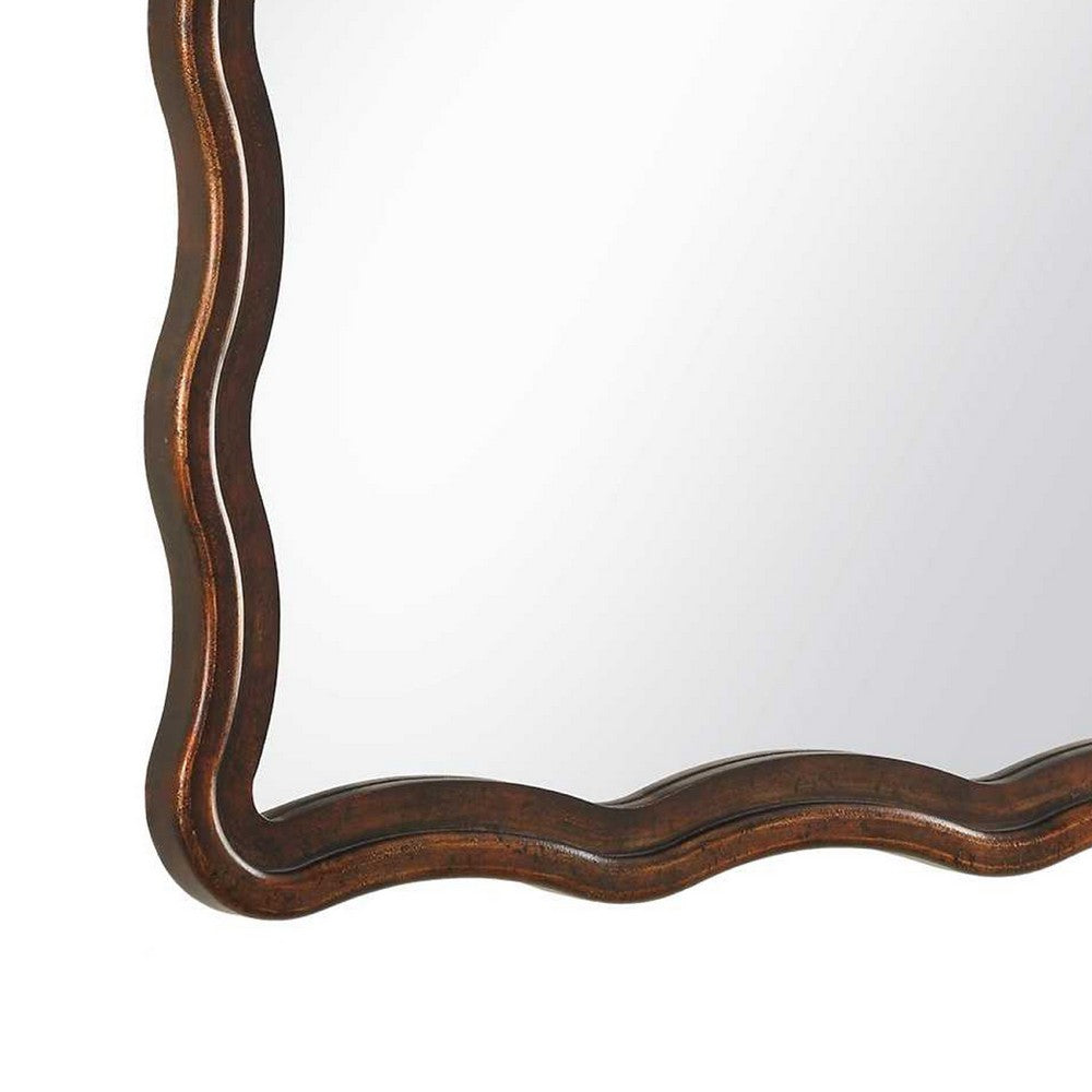 Decorative Wall Mirror | Organic Scalloped Edges | Antique Bronze | Gold | 23x33