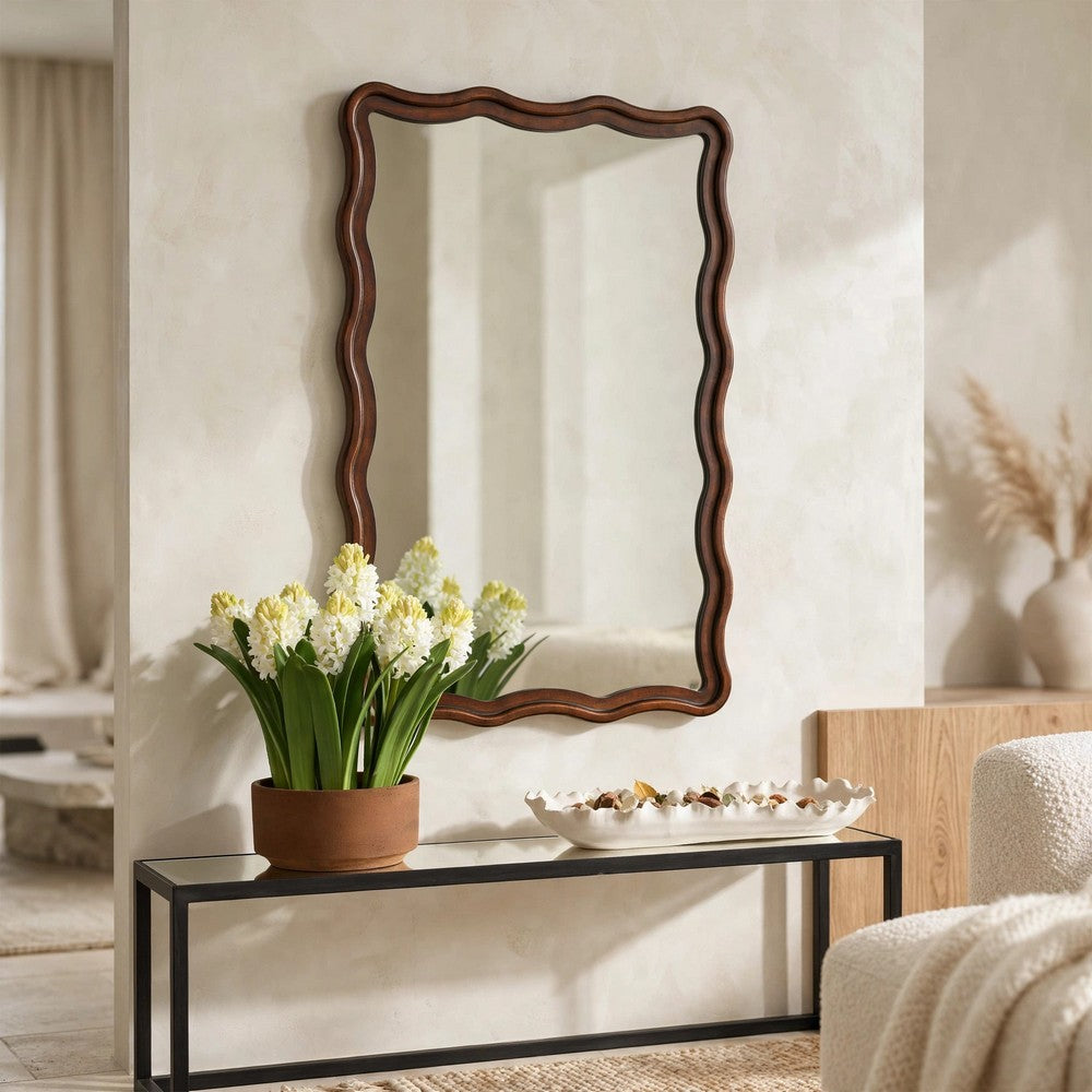Decorative Wall Mirror | Organic Scalloped Edges | Antique Bronze | Gold | 23x33