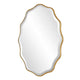 Decorative Wall Mirror | Gold Wavy Leaf | Beveled Glass | 22x32