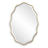 Decorative Wall Mirror | Gold Wavy Leaf | Beveled Glass | 22x32