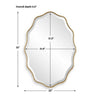 Decorative Wall Mirror | Gold Wavy Leaf | Beveled Glass | 22x32