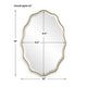 Decorative Wall Mirror | Gold Wavy Leaf | Beveled Glass | 22x32