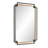Modern Wall Mirror | Art Deco Bronze & Gold Layered Frame | 22x34
